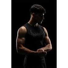 Liber Schwarzwald - Kolsuz Compression Tank Top (Siyah Baskılı)