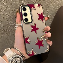 Ucuc Samsung Galaxy S24 Fe Uyumlu Sert Akrilik Arka Silikon Kenar Lens Koruma Şık Baskı Kılıf