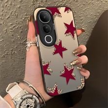 Ucuc Vivo V50 Lite 4g/5g Uyumlu Sert Akrilik Arka Silikon Kenar Lens Koruma Şık Baskı Kılıf