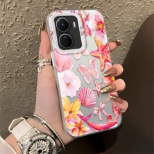 Ucuc Vivo Y02S Uyumlu Sert Akrilik Arka Silikon Kenar Lens Koruma Şık Baskı Kılıf