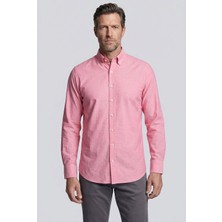 Bisse Kırmızı Regular Fit Cepsiz Uzun Paşa Yaka Gömlek GMOKS261001_D24