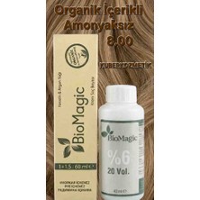 Biomagic 8.00 Açık Kumral Organik Içerikli Amonyaksız Kalıcı Kokusuz Saç Boyası +Oksidan