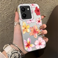 Ucuc Vivo Y27 5G/Y27S Uyumlu Sert Akrilik Arka Silikon Kenar Lens Koruma Şık Baskı Kılıf