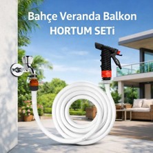 Plasyay Basınçlı Düz Sulama ve Yıkama Hortum Seti Beyaz