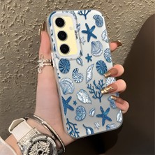 Ucuc Samsung Galaxy S24 Fe Uyumlu Sert Akrilik Arka Silikon Kenar Lens Koruma Şık Baskı Kılıf