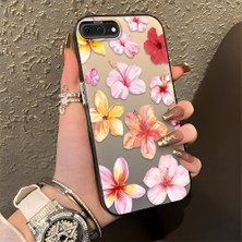 Ucuc iPhone 7 Plus/8 Plus Uyumlu Sert Akrilik Arka Silikon Kenar Lens Koruma Şık Baskı Kılıf