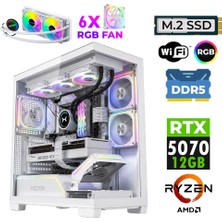 Xaser Jett X180 Ryzen 7 7700X 16GB Ddr5 Ram 1tb M.2 Nvme SSD 12GB RTX5070 Sıvı Soğutmalı Oyuncu Bilgisayarı