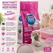 Flexi For Bebek Pudralı Bentonit Topaklanan Premium Kedi Kumu 10 L - Ince Taneli - Tozsuz