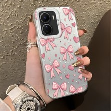 Ucuc Vivo Y02S Uyumlu Sert Akrilik Arka Silikon Kenar Lens Koruma Şık Baskı Kılıf
