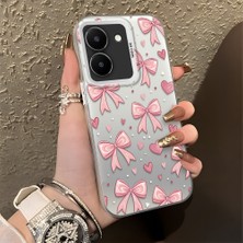 Ucuc Vivo Y27 5G/Y27S Uyumlu Sert Akrilik Arka Silikon Kenar Lens Koruma Şık Baskı Kılıf