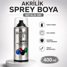 Badem10 Akrilik Sprey Boya Koyu Metal Gri 400 ml Dekoratif Yenileme Için Çok Amaçlı Dayanıklı Sprey Boya