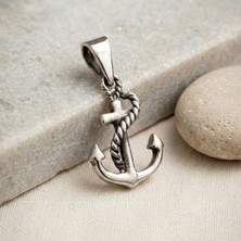 Ebrar Silver Gümüş Mini Çapa Kolye Ucu 925 Ayar Gümüş Küçük Boy Çapa Figürlü Unisex Kolye Ucu
