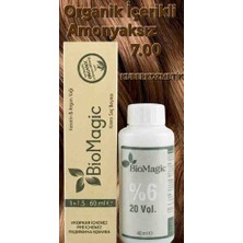 Biomagic 7.00 Orta Kumral Organik Içerikli Amonyaksız Kalıcı Kokusuz Saç Boyası +Oksidan