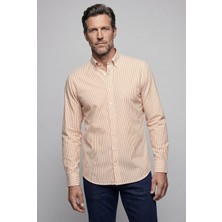 Bisse Regular Fit Pamuk Cepsiz Orange Yaşa Yaka Uzun Gömlek GMCZG261088_13118