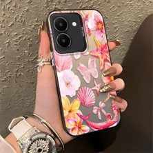 Ucuc Vivo Y27 5G/Y27S Uyumlu Sert Akrilik Arka Silikon Kenar Lens Koruma Şık Baskı Kılıf