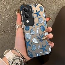 Ucuc Vivo Y19/Y19S 5G/Y19E Uyumlu Sert Akrilik Arka Silikon Kenar Lens Koruma Şık Baskı Kılıf