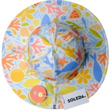 Soleda Uv Korumalı Çift Taraflı Ayarlanabilir Bebek Çocuk Şapkası Çok Renkli Desenli Tekstil