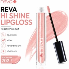 Reva Işıltılı Dudak Parlatıcısı - Hi-shine Lip Gloss Peachy Pink - No: 202 - Vegan & Temiz Içerik