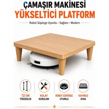 İmt Aksesuar Çamaşır Makinesi Yükseltici Platform 60X60X12 cm Yükseklik Sonomo – Robot Süpürge Uyumlu, Titreşim Azaltıcı, Kaymaz Ayaklı Sağlam Stand