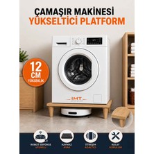 İmt Aksesuar Çamaşır Makinesi Yükseltici Platform 60X60X12 cm Yükseklik Sonomo – Robot Süpürge Uyumlu, Titreşim Azaltıcı, Kaymaz Ayaklı Sağlam Stand