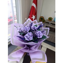 Yapay Gül Buketi Mor
