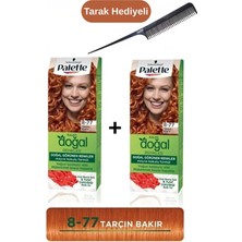 Palette Kalıcı Doğal Renkler Saç Boyası 8-77 Tarçın Bakır  + Gliss Tarak
