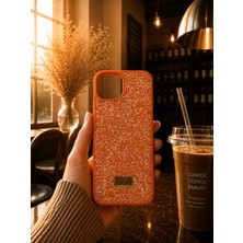 MMP Shop Iphone 13 / 14 Uyumlu Içi Kadife Elmas Tasarımlı Taşlı Parlak Pırlanta Silikon Kılıf