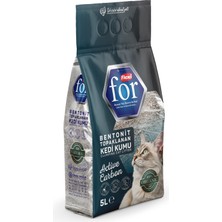 Flexi For Aktif Karbonlu Bentonit Topaklanan Premium Kedi Kumu 5 L - Tozsuz - Ultra Koku Emici