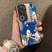 Ucuc Vivo Y29 5G(V2420) Uyumlu Sert Akrilik Arka Silikon Kenar Lens Koruma Şık Baskı Kılıf