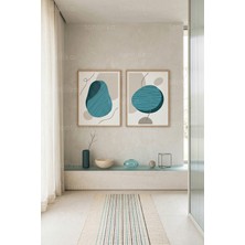 Tontilika Soyut Modern Geometrik 2'li Ahşap Çerçeveli Tablo Seti