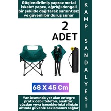 Wintoup #kamp Premium Yırtılmaya Suya Dayanıklı Güçlendirilmiş Kamp Outdoor Plaj Bahçe Balkon Piknik Balıkçı Telefon Anahtar Küçük Eşya Için Cepli Omuz Askılı Çantalı Katlanabilir Kamp Sandalyesi 2 Adet