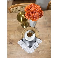 Nurgita Home Fistolu Fırfırlı Pitikare Kahve Sunum Peçetesi & Koktyel Peçete &sunumluk