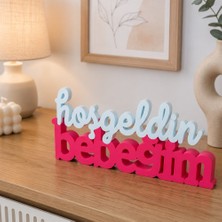 Lina Hobby     Dekoratif Hoşgeldin Bebeğim Masa Üstü Yazı Bebek Karşılama Süsü