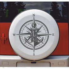 Sticker Usta Pusula ve Çapa Sticker - Araba Oto Motosiklet Karavan Cam Araç Sticker - 00188