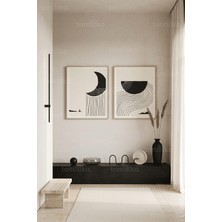 Tontilika Minimalist Siyah-Beyaz Doğa 2'li Ahşap Çerçeveli Tablo Seti