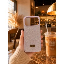 MMP Shop Iphone 17 Pro Uyumlu Içi Kadife Elmas Tasarımlı Taşlı Parlak Pırlanta Silikon Kılıf