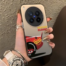 Ucuc Vivo X300 Pro Uyumlu Sert Akrilik Arka Silikon Kenar Lens Koruma Şık Baskı Kılıf