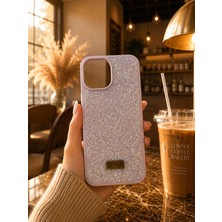 MMP Shop Iphone 15 Pro Max Uyumlu Içi Kadife Elmas Tasarımlı Taşlı Parlak Pırlanta Silikon Kılıf