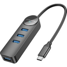 Qasul Type-C Girişli USB Hub Çoklayıcı MacBook Uyumlu USB 3.0 5gbps Hızlı Veri Aktarımı