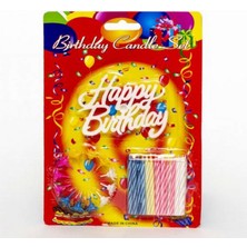 Zero Land Semeglbl Rengarenk Mumlu Beyaz Happy Birthday Yazılı Doğum Günü Mumu 12 Adet
