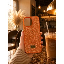 MMP Shop Iphone 15 Pro Max Uyumlu Içi Kadife Elmas Tasarımlı Taşlı Parlak Pırlanta Silikon Kılıf