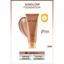 Sunglow Foundation Spf 15 Işıltılı Bronzlaştırıcı Fondöten - 20 Orta