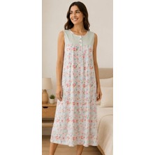 Nena 22857-ROBALI Patlı % 100 Pamuk Sıfırkol Poppy Gecelik