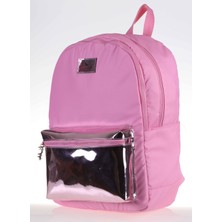 Kaukko Bright Pembe Aynalı Okul Çantası 41x26x18 cm Su Geçirmez Özellikli Kullanım