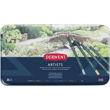 Derwent Artists Pencils 36'lı Kuruboya Kalemi Teneke Kutu Profesyonel Kalite Renkli Kalemler