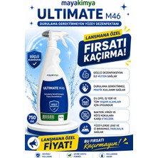 Maya Kimya Ultimate M46 Durulama Gerektirmeyen Yüzey Dezenfektanı 750 ml