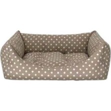 petzanya Pet Comfort Uniform Bej Puantiyeli Kedi ve Köpek Yatağı M 60x50cm