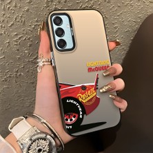 Ucuc Samsung Galaxy M15 Uyumlu Sert Akrilik Arka Silikon Kenar Lens Koruma Şık Baskı Kılıf