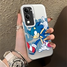 Ucuc Vivo Y04 Uyumlu Sert Akrilik Arka Silikon Kenar Lens Koruma Şık Baskı Kılıf