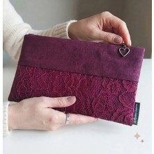 Ju Yaratıcı Tasarım  Kadın Portföy & Clutch Çanta Bordo